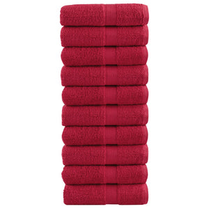 Salviette Premium 10 pz Rosse 30x30 cm 600 g/m² 100% Cotone 137397