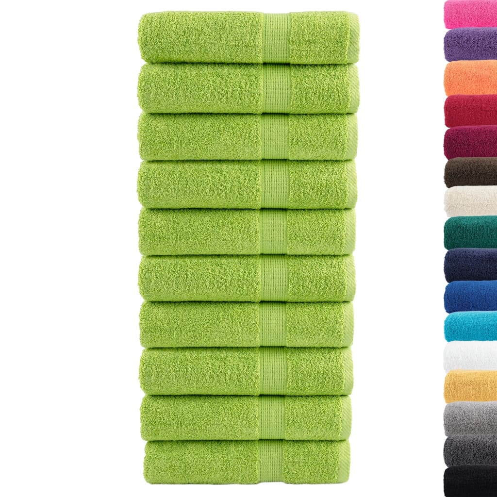 Asciugamani 10 pz Verde Mela 50x100 cm 600 g/m² 100% Cotone 137499