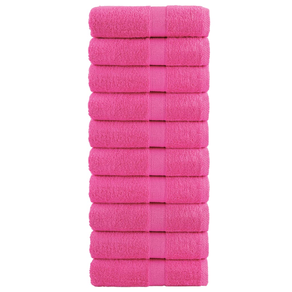 Asciugamani per Ospiti 10 pz Rosa 30x50 cm 600 g/m² 100% Cotone 137520