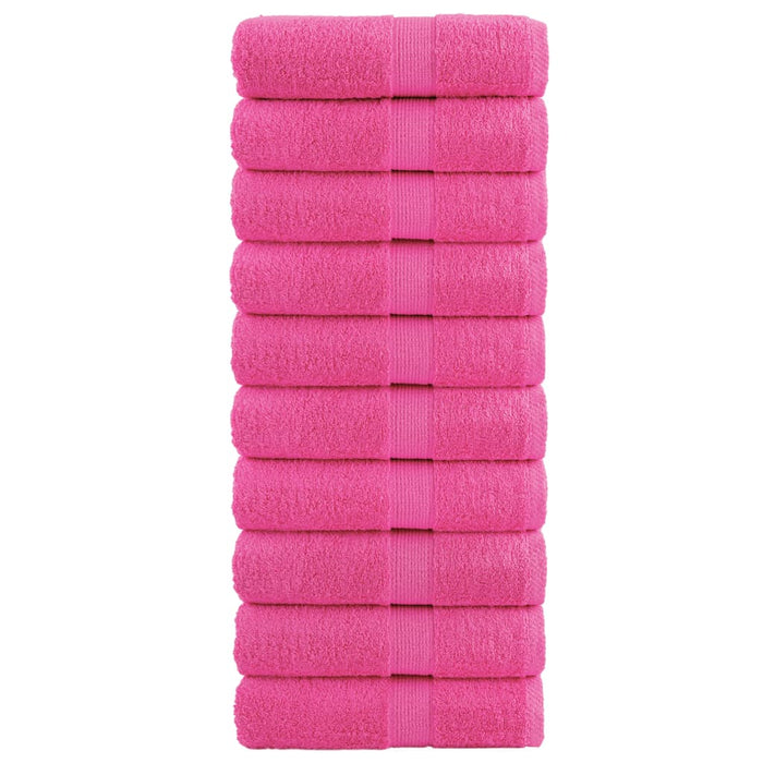 Asciugamani per Ospiti 10 pz Rosa 30x50 cm 600 g/m² 100% Cotone 137520