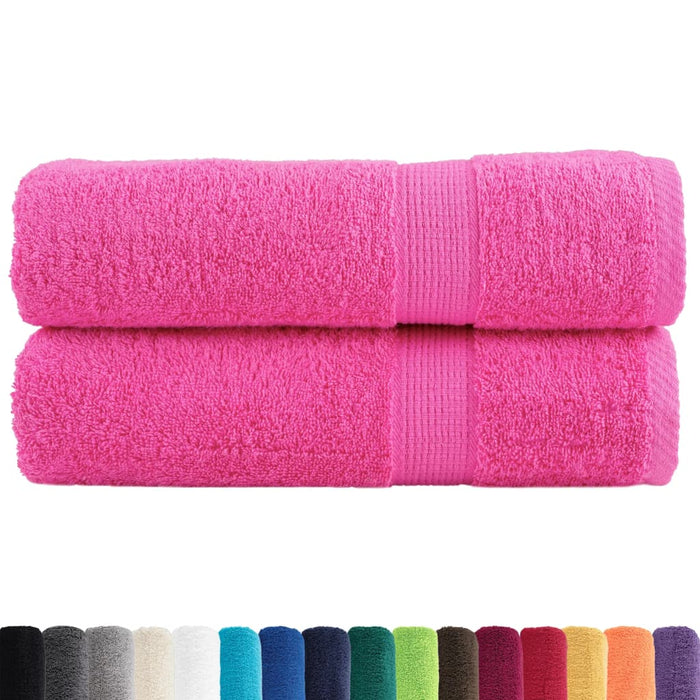 Asciugamani Premium 2 pz Rosa 50x100 cm 600 g/m² 100% Cotone 137521