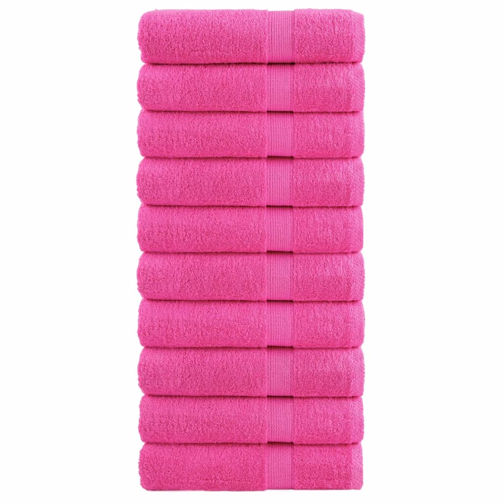 Asciugamani da Doccia 10 pz Rosa 70x140 cm 600 g/m² 100% Cotone 137526