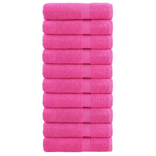 Asciugamani da Doccia 10 pz Rosa 70x140 cm 600 g/m² 100% Cotone 137526