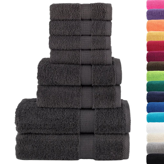 Set Asciugamani 8 pz Antracite 600 gsm 100% Cotone 137537