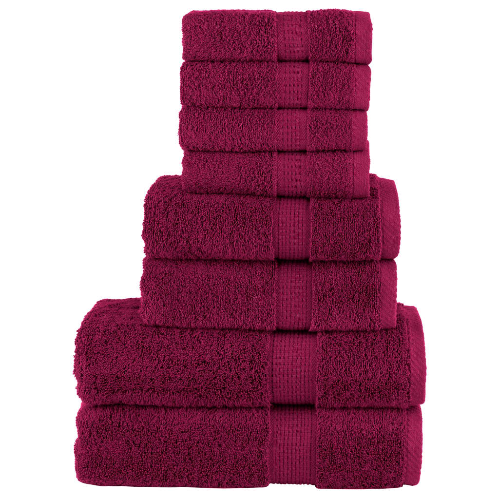 Set Asciugamani 8 pz Bordeaux 600 gsm 100% Cotone 137539