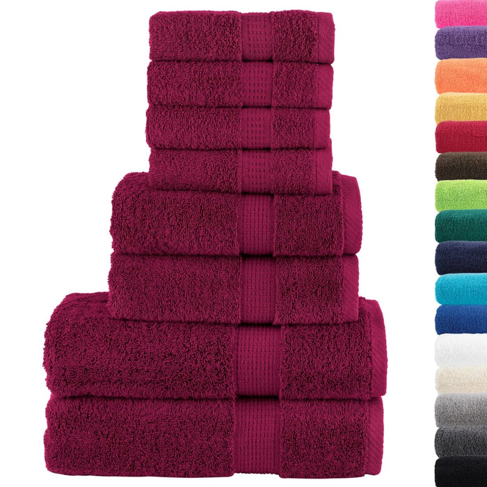 Set Asciugamani 8 pz Bordeaux 600 gsm 100% Cotone 137539