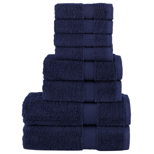 Set Asciugamani 8 pz Blu Navy 600 gsm 100% Cotone 137541