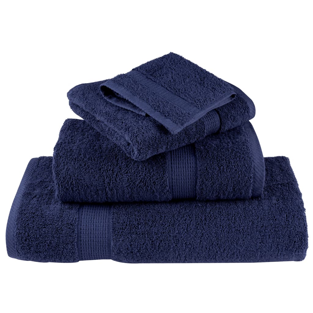 Set Asciugamani 8 pz Blu Navy 600 gsm 100% Cotone 137541