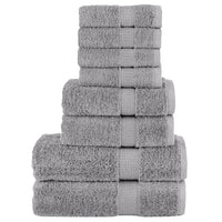 Set Asciugamani 8 pz Grigio 600 gsm 100% Cotone 137543