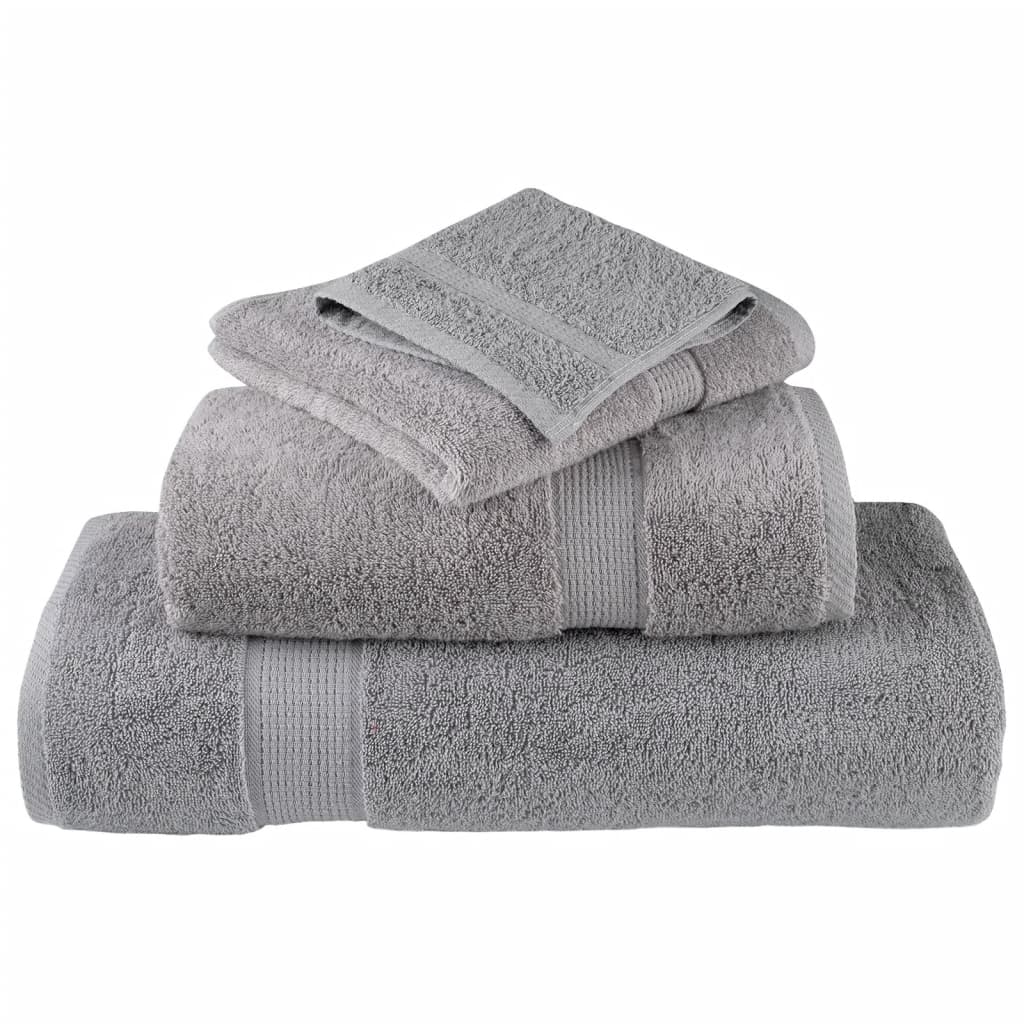 Set Asciugamani 8 pz Grigio 600 gsm 100% Cotone 137543