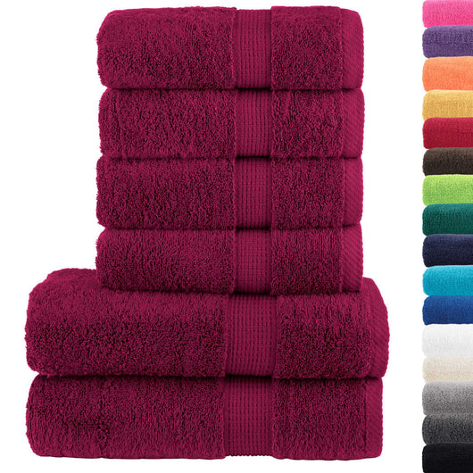 Set Asciugamani 8 pz Bordeaux 600 gsm 100% Cotone 137556