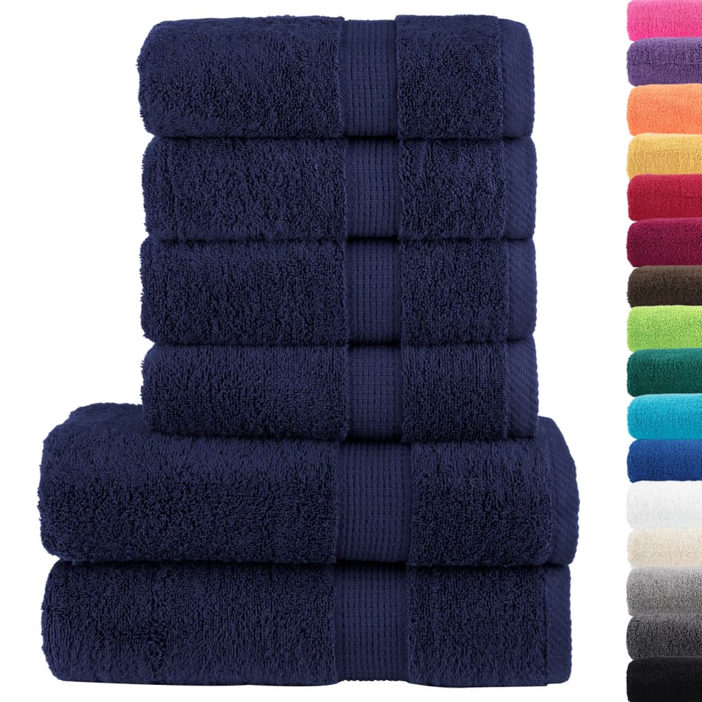 Set Asciugamani 8 pz Blu Navy 600 gsm 100% Cotone 137558