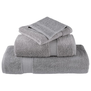 Set Asciugamani 6 pz Grigio 600 gsm 100% Cotone 137560