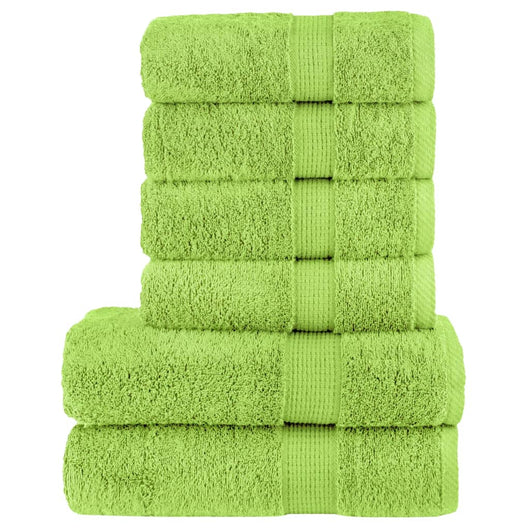 Set Asciugamani 6 pz Verde Mela 600 gsm 100% Cotone 137568