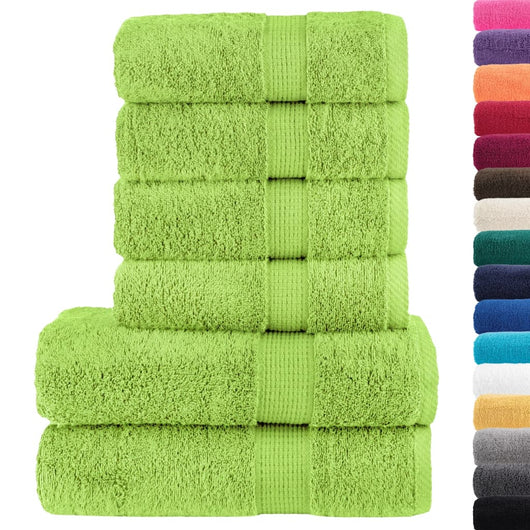 Set Asciugamani 6 pz Verde Mela 600 gsm 100% Cotone 137568