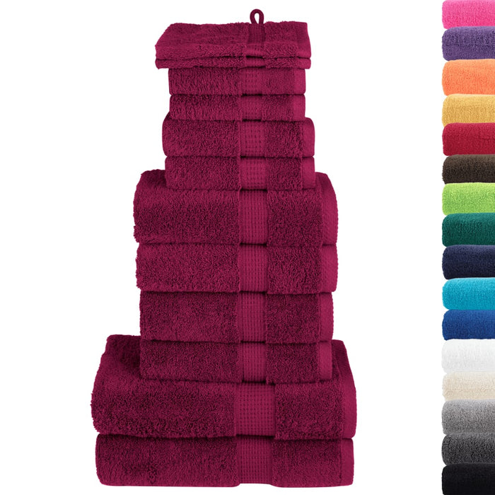 Set Asciugamani 12 pz Bordeaux 600 gsm 100% Cotone 137573