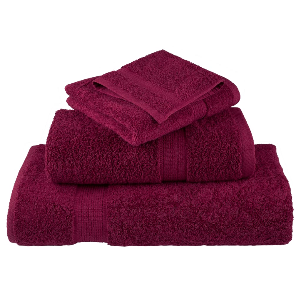 Set Asciugamani 12 pz Bordeaux 600 gsm 100% Cotone 137573