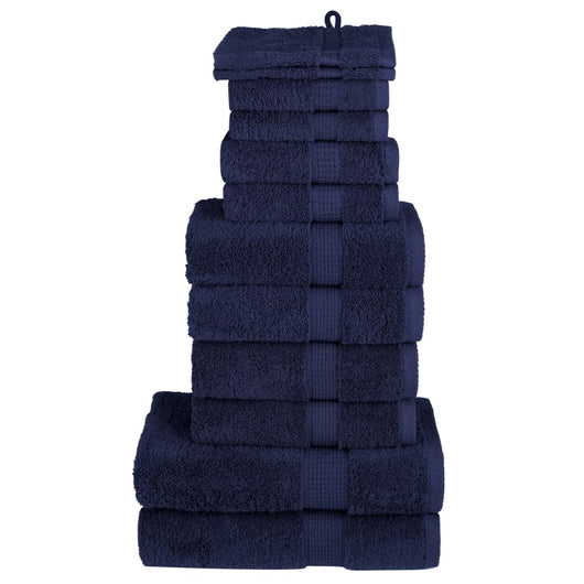 Set Asciugamani 12 pz Blu Navy 600 gsm 100% Cotone 137575