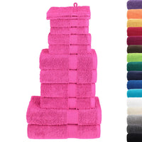 Set Asciugamani 12 pz Rosa 600 gsm 100% Cotone 137586