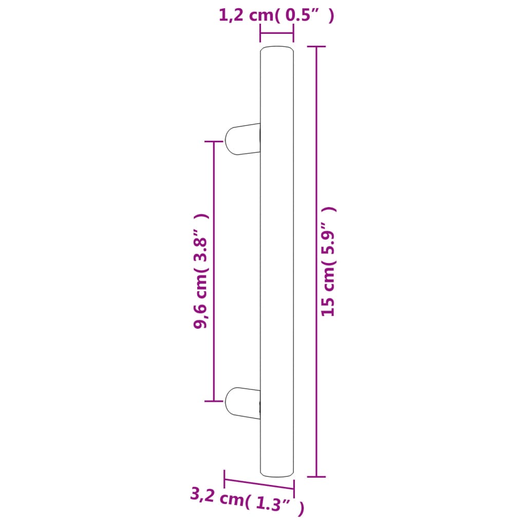 Maniglie per Mobili 20pz Argento 96mm in Acciaio Inox 3203588