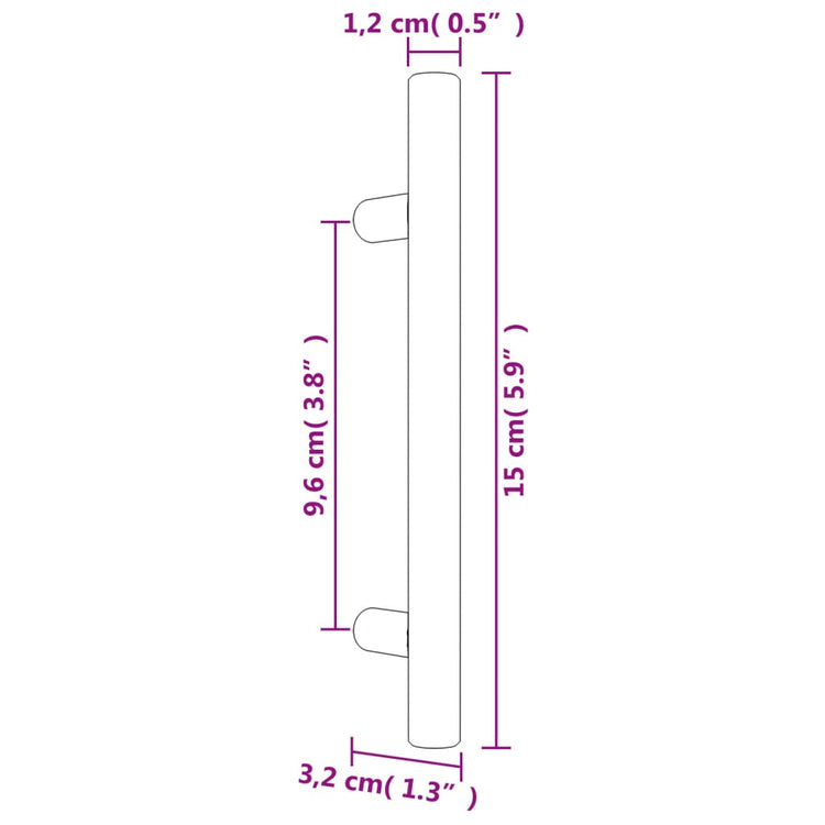 Maniglie per Mobili 20pz Argento 96mm in Acciaio Inox 3203588