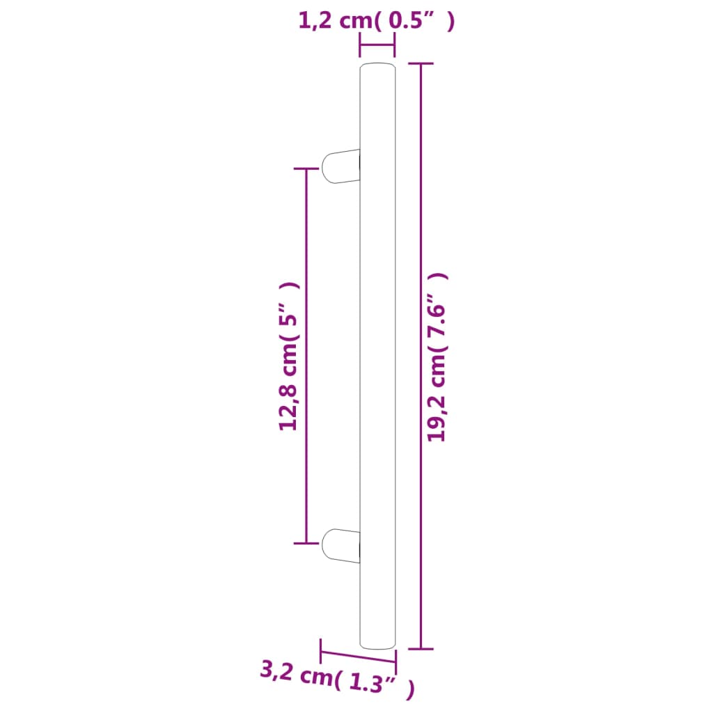 Maniglie per Mobili 20pz Argento 128mm in Acciaio Inox 3203589