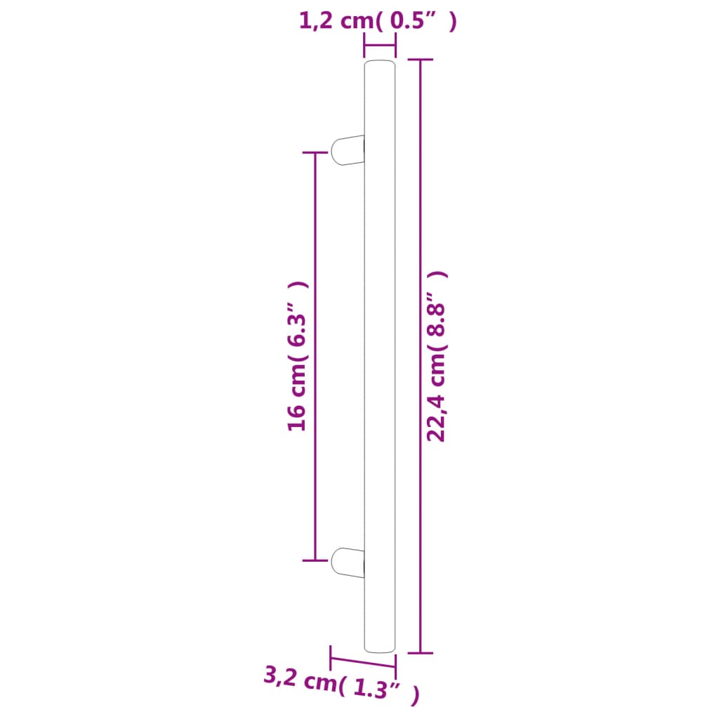 Maniglie per Mobili 20 pz Argento 160 mm in Acciaio Inox 3203590