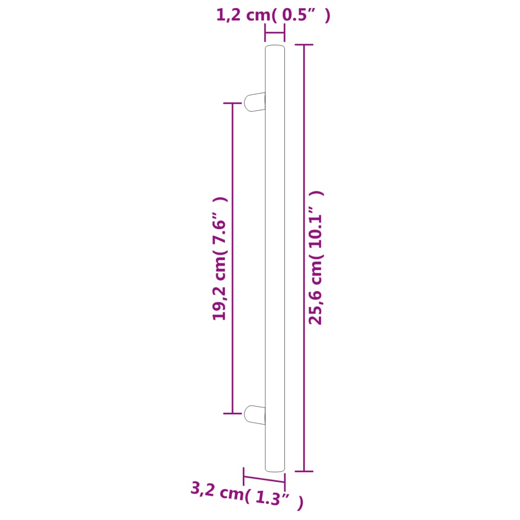 Maniglie per Mobili 20 pz Argento 192 mm in Acciaio Inox 3203591