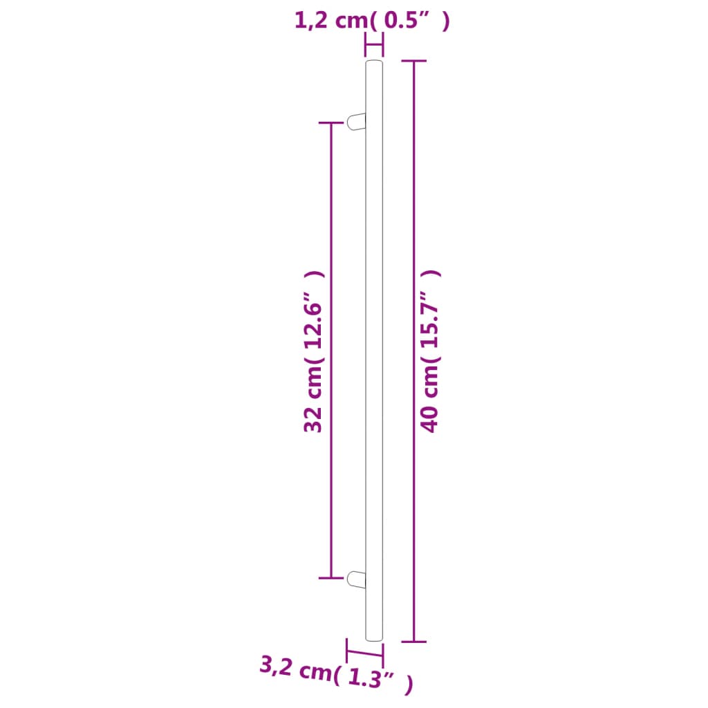 Maniglie per Mobili 20 pz Argento 320 mm in Acciaio Inox 3203593