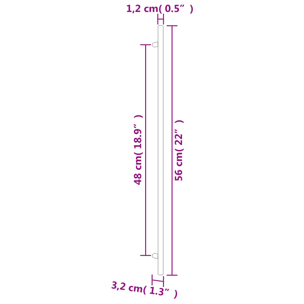 Maniglie per Mobili 20 pz Argento 480 mm in Acciaio Inox 3203594