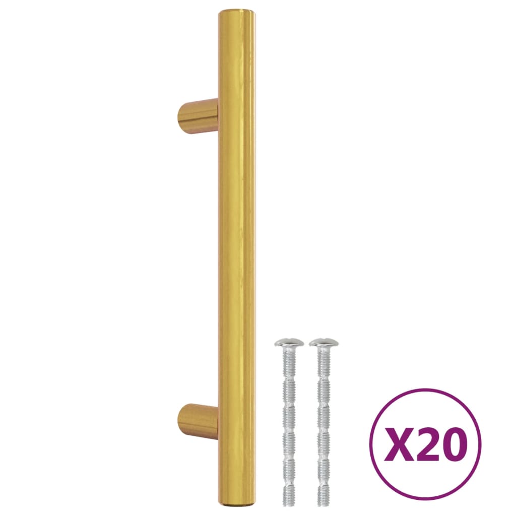 Maniglie per Mobili 20 pz Oro 96 mm in Acciaio Inoxcod mxl 109004