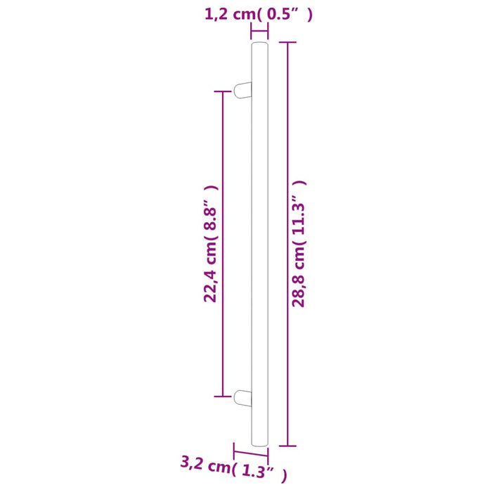 Maniglie per Mobili 20 pz Nere 224 mm in Acciaio Inox 3203608