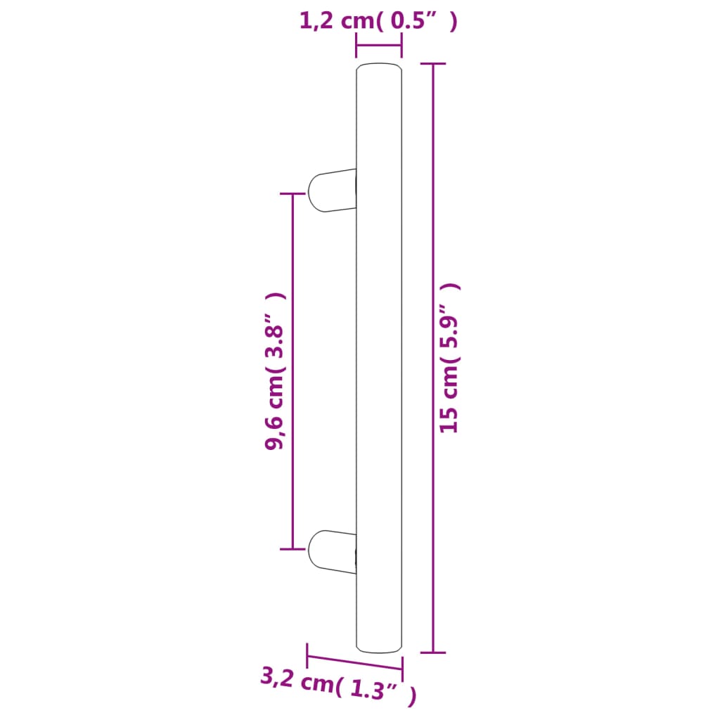 Maniglie per Mobili 20 pz Bronzo 96 mm in Acciaio Inox 3203612