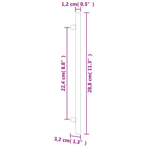 Maniglie per Mobili 10 pz Nere 224 mm in Acciaio Inox 3203628