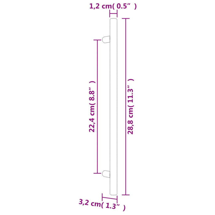 Maniglie per Mobili 10 pz Nere 224 mm in Acciaio Inox 3203628