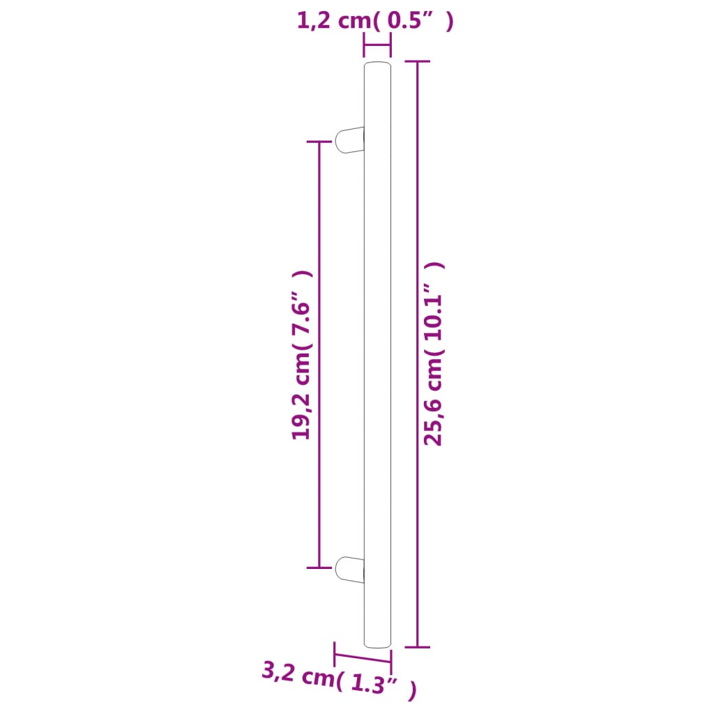 Maniglie per Mobili 10 pz Bronzo 192 mm in Acciaio Inox 3203631