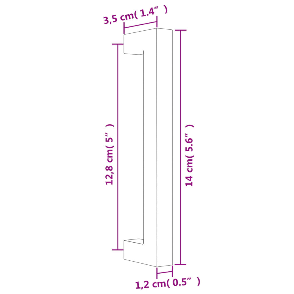 Maniglie per Mobili 20pz Argento 128mm in Acciaio Inox 3203637