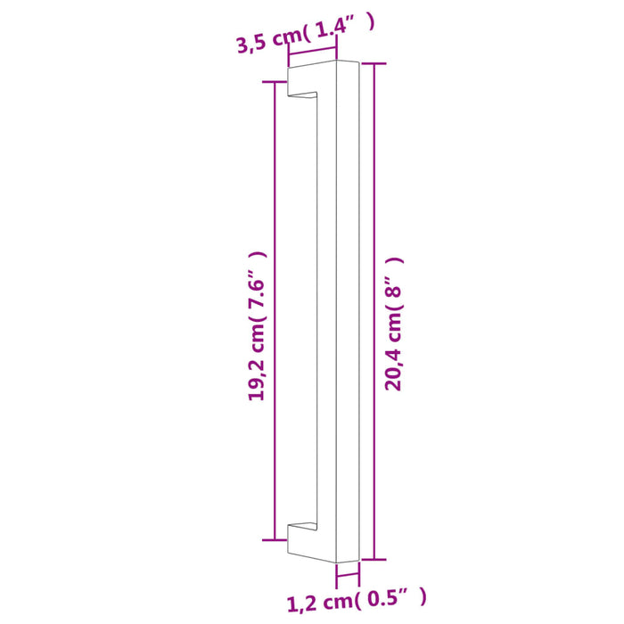 Maniglie per Mobili 20 pz Argento 192 mm in Acciaio Inox 3203639