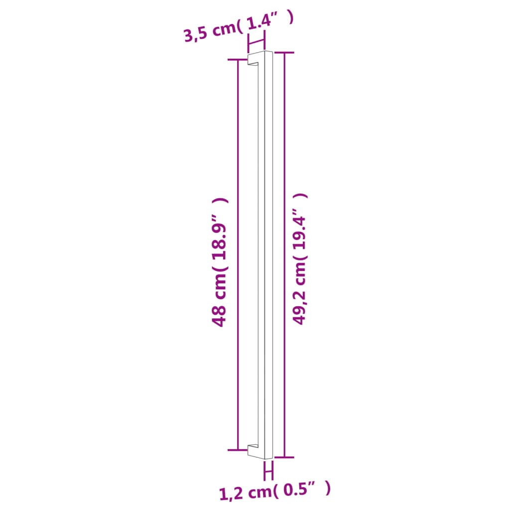 Maniglie per Mobili 10 pz Oro 480 mm in Acciaio Inox 3203674