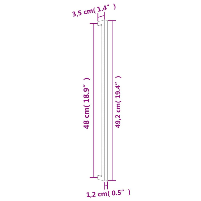 Maniglie per Mobili 10 pz Oro 480 mm in Acciaio Inox 3203674