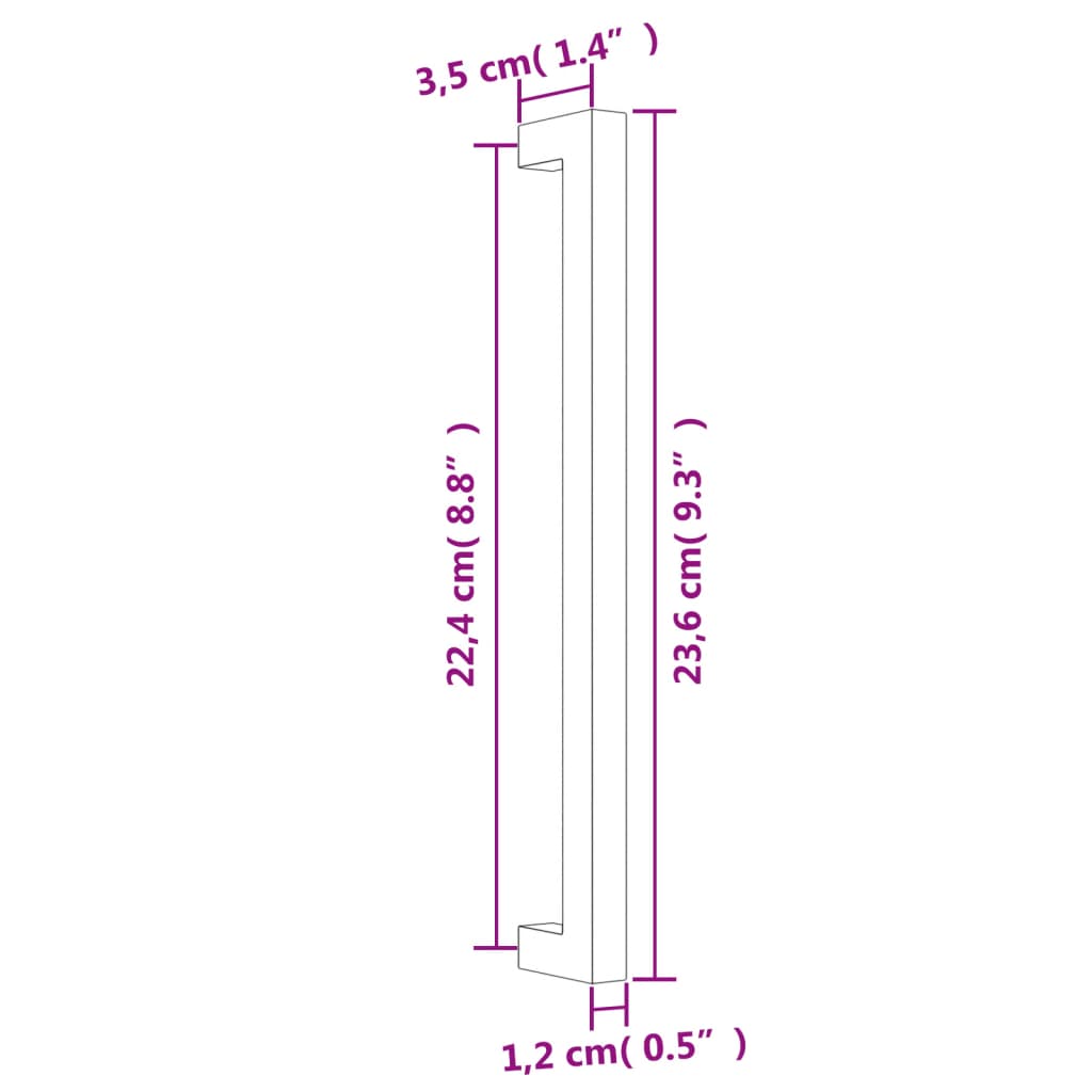 Maniglie per Mobili 10 pz Nere 224 mm in Acciaio Inox 3203676