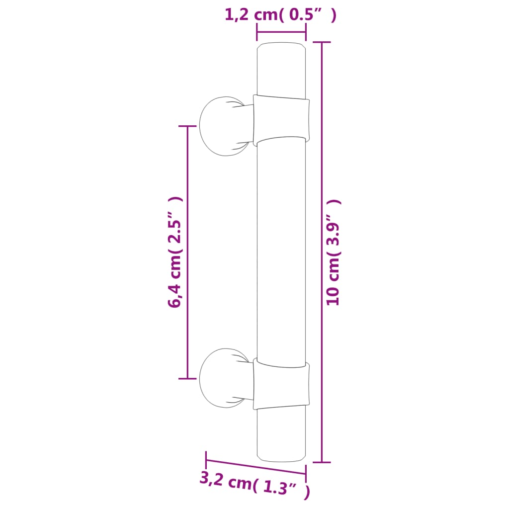 Maniglie per Mobili 20pz Argento 64mm in Acciaio Inox 3203683