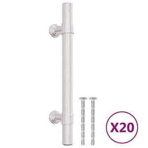 Maniglie per Mobili 20pz Argento 96mm in Acciaio Inox 3203684