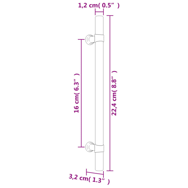 Maniglie per Mobili 20 pz Argento 160 mm in Acciaio Inox 3203686