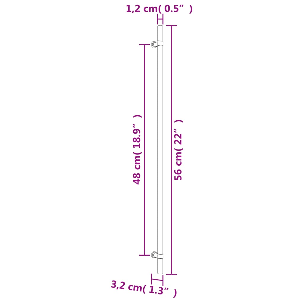 Maniglie per Mobili 20 pz Argento 480 mm in Acciaio Inox 3203690