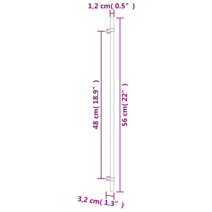 Maniglie per Mobili 20 pz Argento 480 mm in Acciaio Inox 3203690