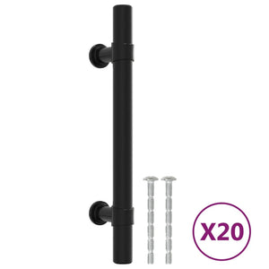 Maniglie per Mobili 20 pz Nere 96 mm in Acciaio Inoxcod mxl 109011