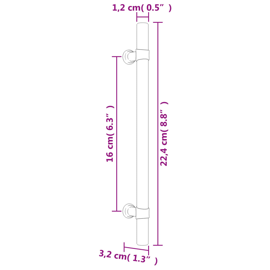 Maniglie per Mobili 20 pz Nere 160 mm in Acciaio Inox 3203694