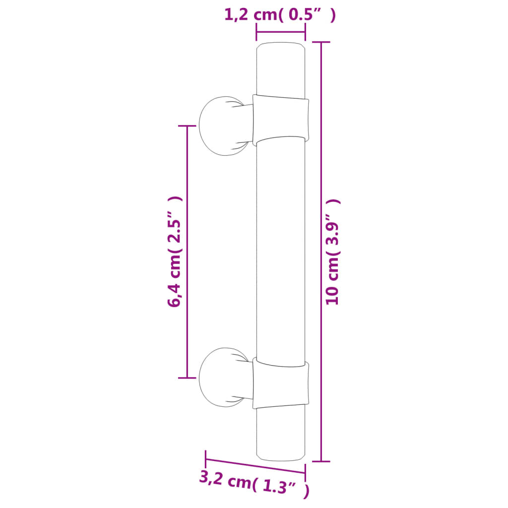 Maniglie per Mobili 20 pz Bronzo 64 mm in Acciaio Inox 3203699