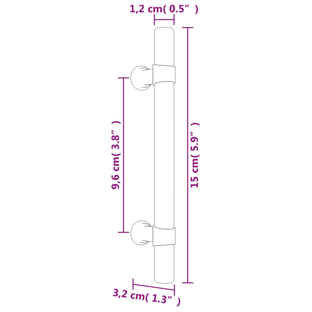 Maniglie per Mobili 20 pz Bronzo 96 mm in Acciaio Inox 3203700